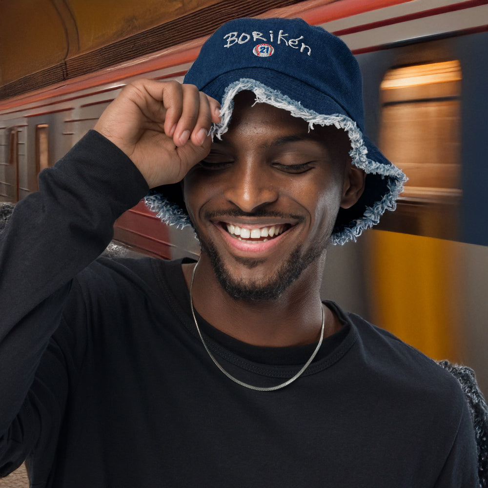 Borikén Heritage 21 – Roberto Clemente - Jean Distressed Bucket Hat